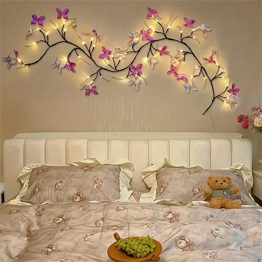 Romantic Butterfly String Light USB Plug Indoor Wall Living Room Bedroom Decor For Valentines Day 3