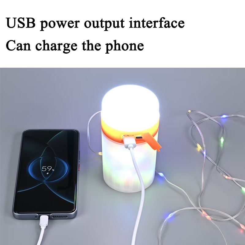 Night Light String Light Power Bank Three In One Waterproof Camping Tape Measure Portable Atmospher 4