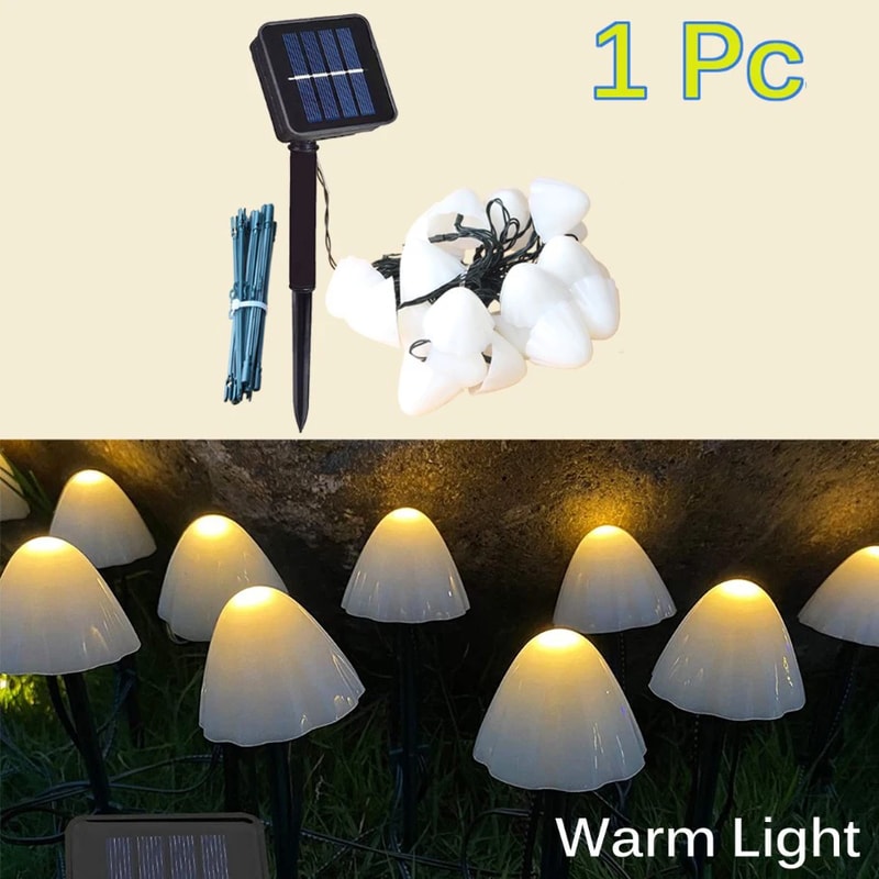 LED Solar Mushroom Lights, Outdoor Waterproof Decorative Street Lights for Lawn Garden, Patio Christmas Holiday
