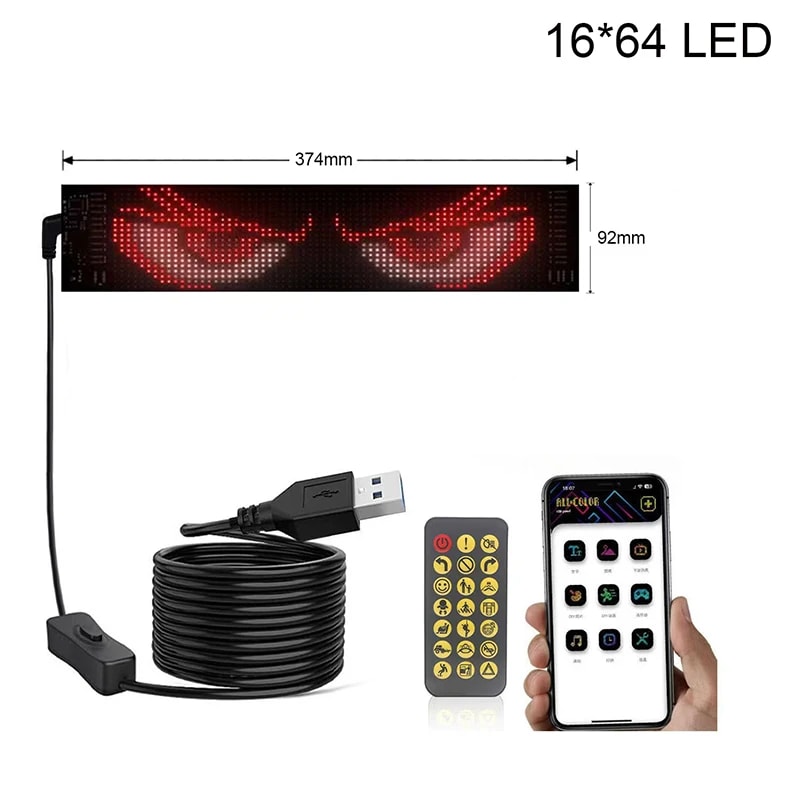 CarTruck RGB Bluetooth Panel Lamp LED Matrix Pixel Lights Programmable Bluetooth App Control Flexib 4