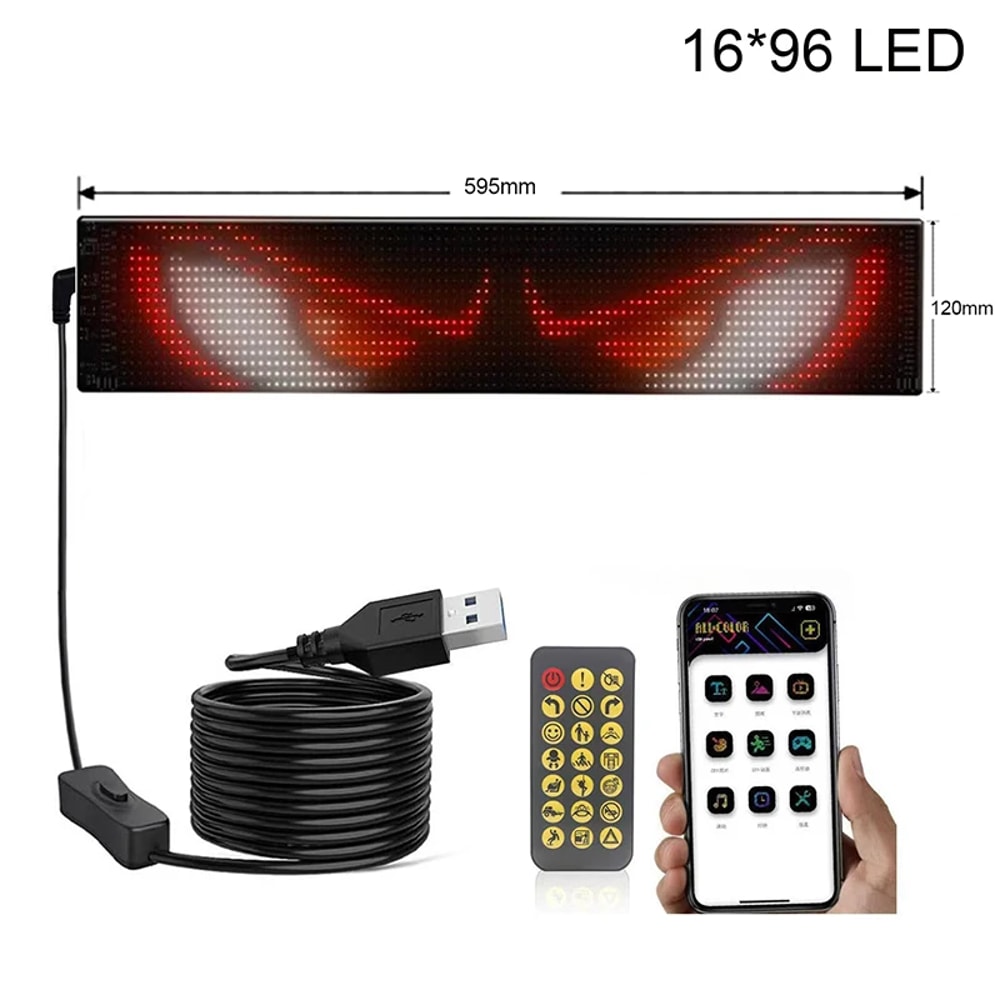 CarTruck RGB Bluetooth Panel Lamp LED Matrix Pixel Lights Programmable Bluetooth App Control Flexib 6