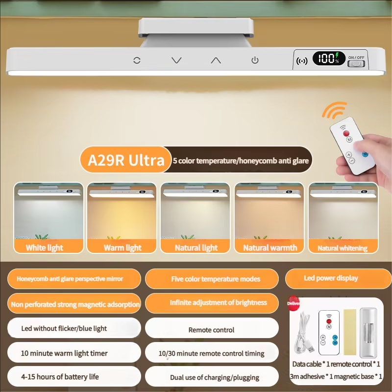 Night Light With Touch Control Eye Protection For Study Battery Display Light For Bedroom Dormitory 5