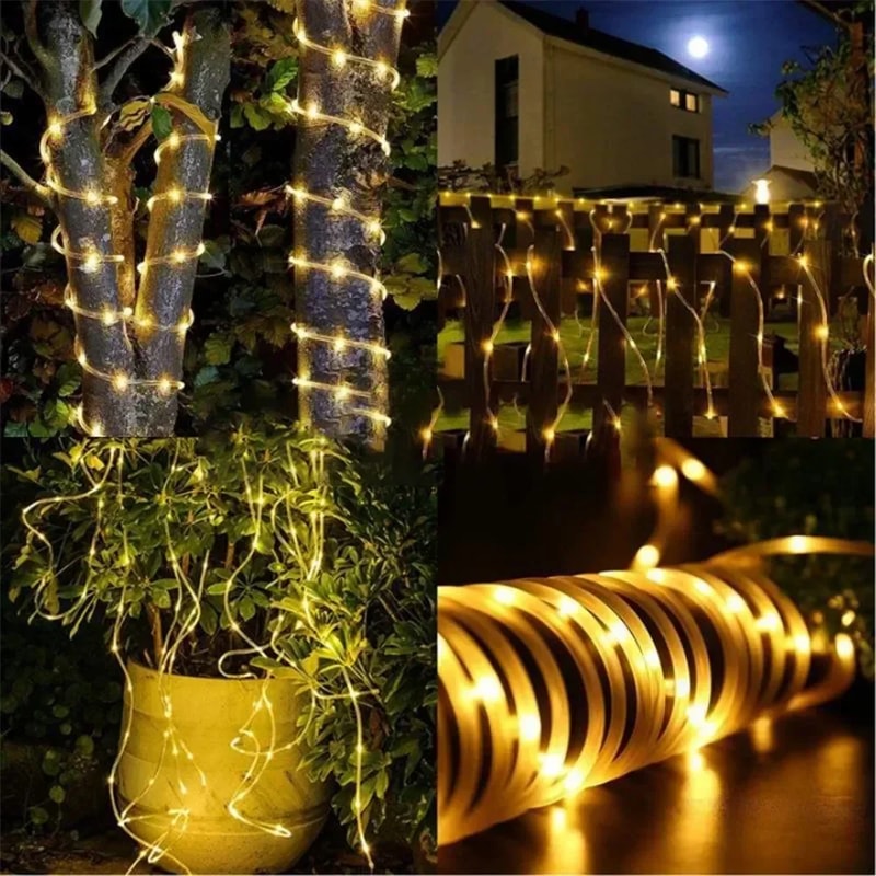 Solar Powered LED Tube Light, Waterproof Light for Garden, Patio, Wedding, Party, Outdoor Tree, Stair, Railing Guardrail