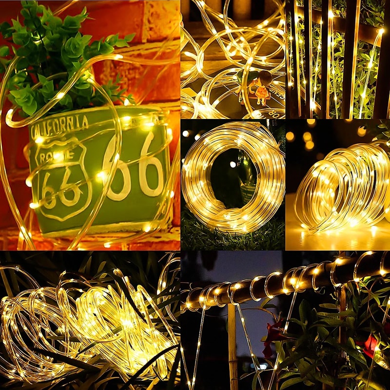 Solar Powered LED Tube Light, Waterproof Light for Garden, Patio, Wedding, Party, Outdoor Tree, Stair, Railing Guardrail