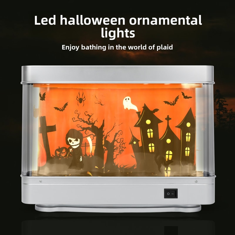 Halloween Ghost Night Light Fake Aquarium Decorative Halloween Lamp Kids Bedroom Party Decor Spooky