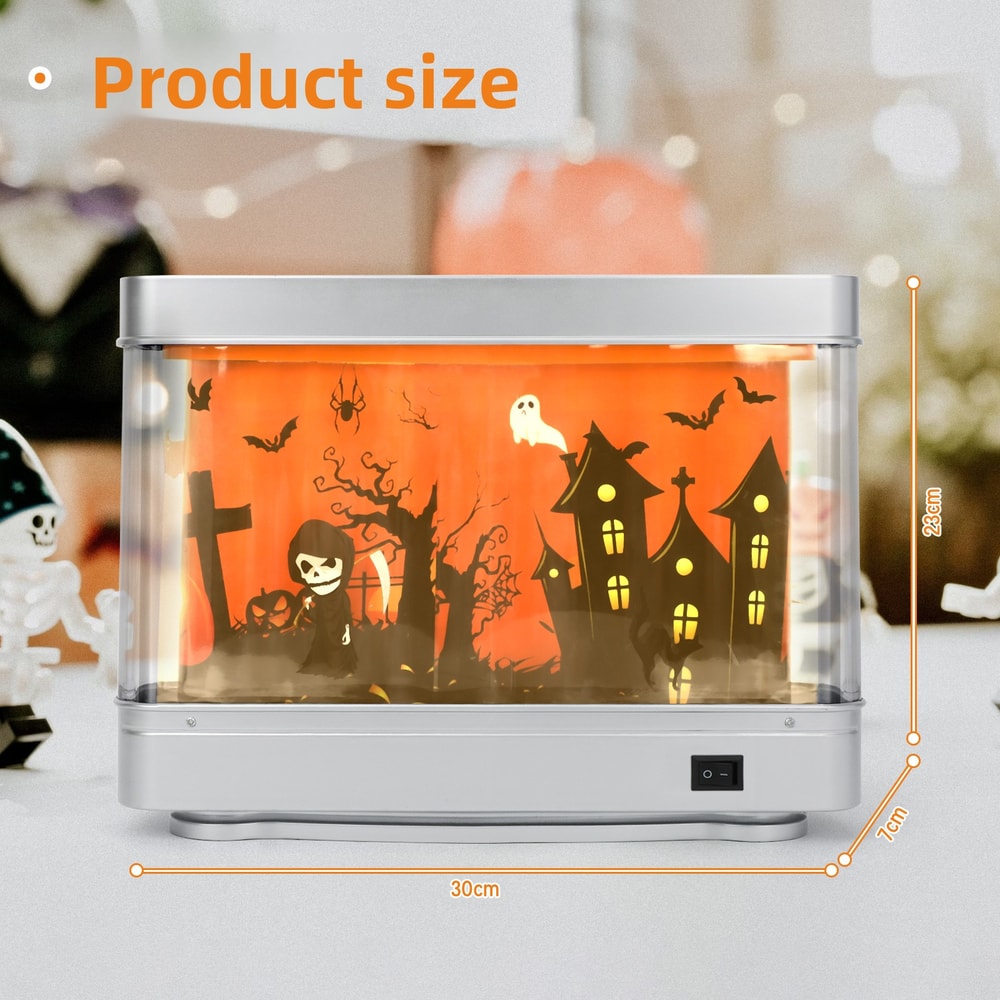 Halloween Ghost Night Light Fake Aquarium Decorative Halloween Lamp Kids Bedroom Party Decor Spooky