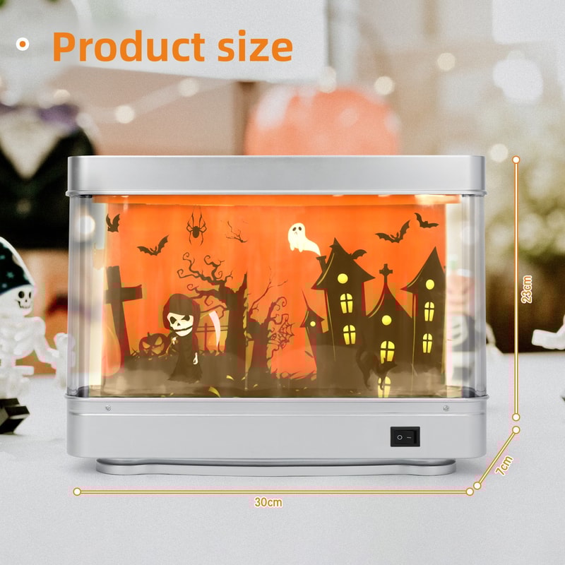 Halloween Ghost Night Light Fake Aquarium Decorative Halloween Lamp Kids Bedroom Party Decor Spooky