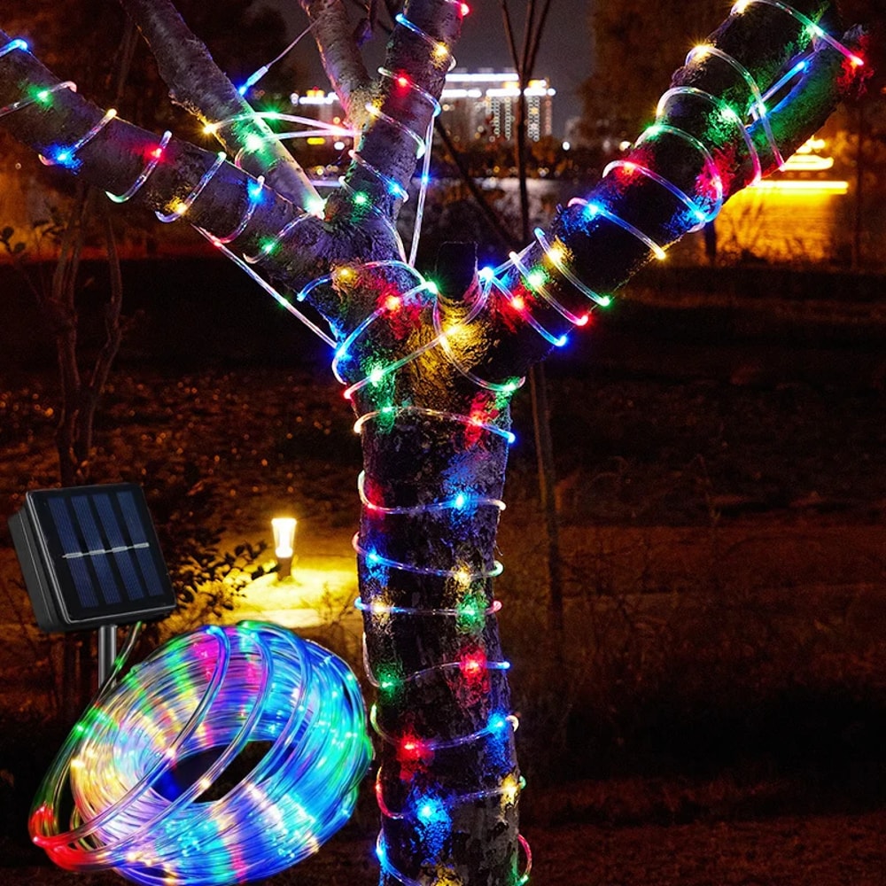 Solar Tube String Light 8 Kinds Of Waterproof Outdoor LED Warm White Copper Wire Light For Garden D 2