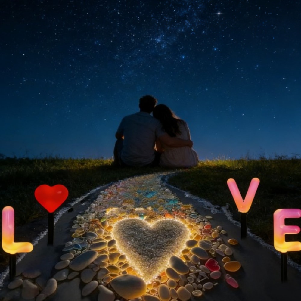 Solar Powered Outdoor Waterproof Love Letter Ground Light Valentines Day Garden Pathway Romantic At 3