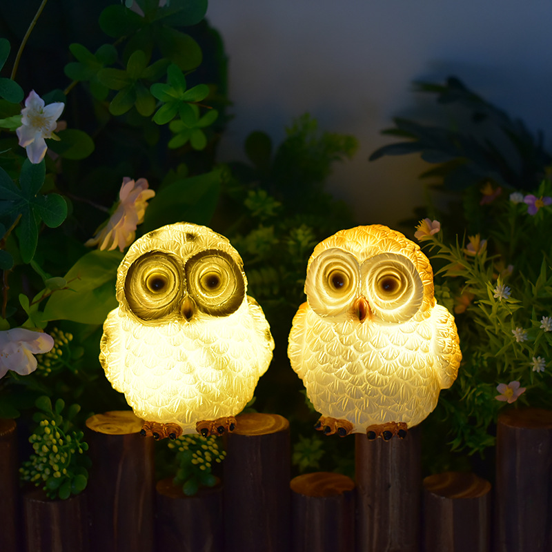 Owl Night Lights Outdoor Waterproof Solar Powered Garden Lamp Courtyard Balcony Decor LED Landscape 1