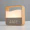 Creative Small Alarm Clock Night Light Wood Grain Bedside Clock Rechargeable Portable Night Light F 0