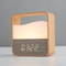 Creative Small Alarm Clock Night Light Wood Grain Bedside Clock Rechargeable Portable Night Light F 0