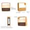 Creative Small Alarm Clock Night Light Wood Grain Bedside Clock Rechargeable Portable Night Light F 4
