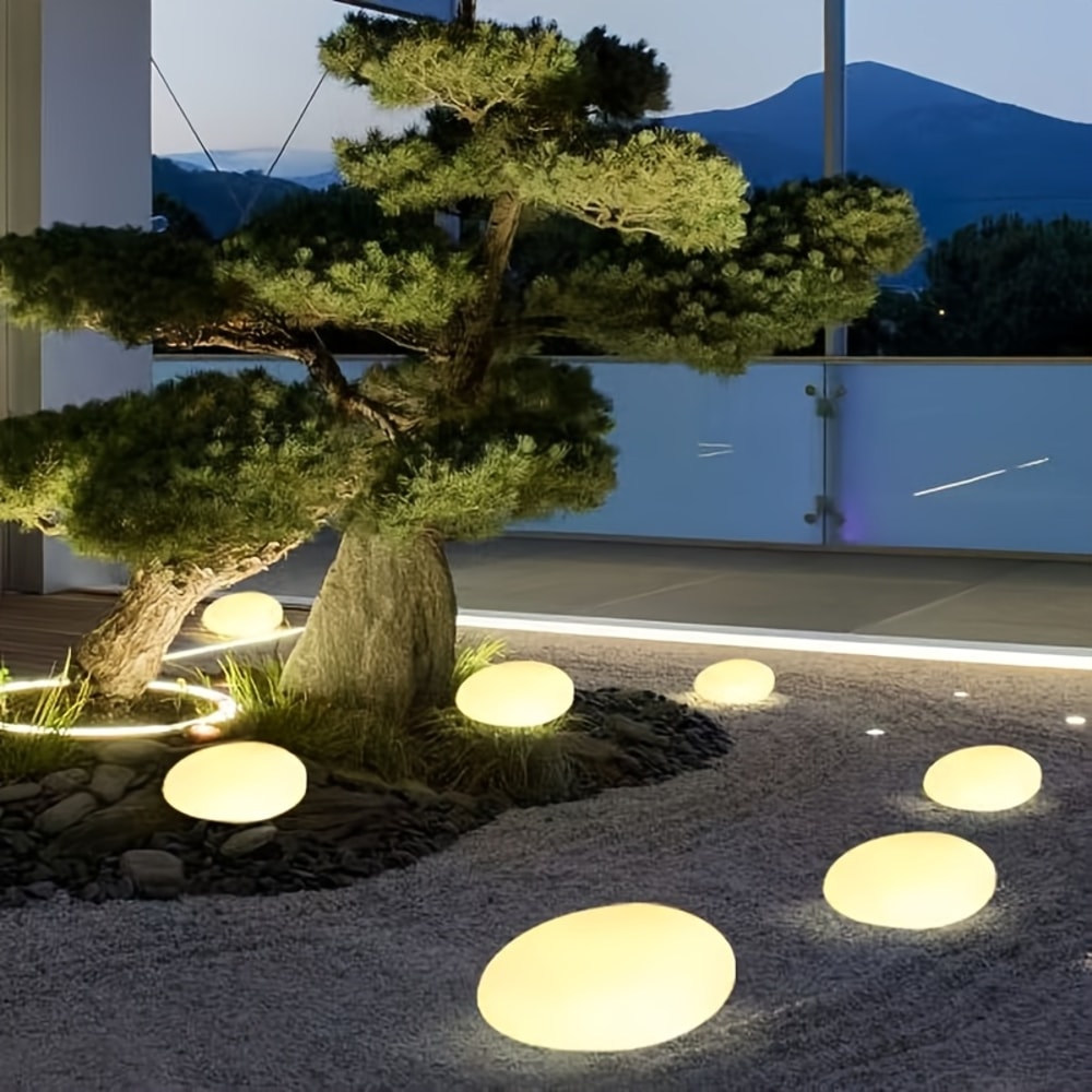 Solar Outdoor Waterproof Garden Light, Cobblestone Shaped Lamp for Yard, Patio, Lawn, Pathway, Garden