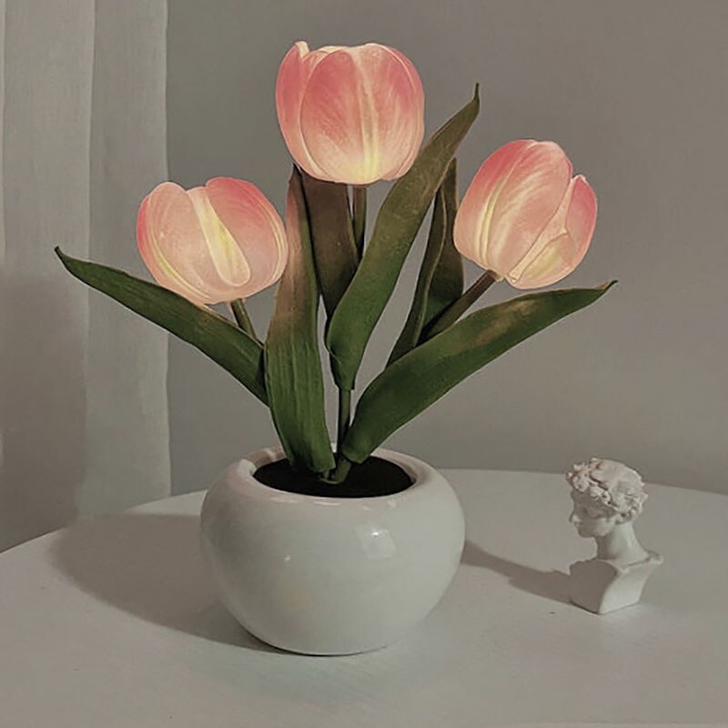 LED Tulip Night Light Battery Powered Bedside Light Valentines Day Gift Simulation Bouquet Atmosphe 5