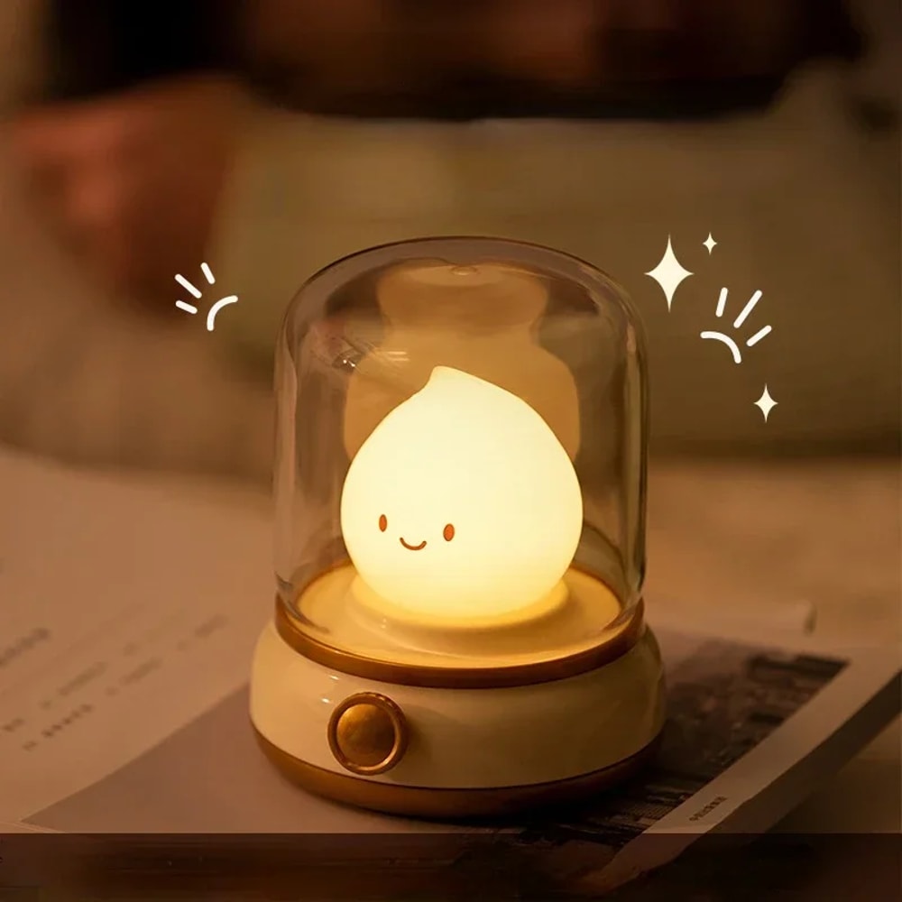 Cute Night Desktop Lamp USB Charged Portable Table Lamp Rechargeable Table Lamp For Bedroom Coffee 2