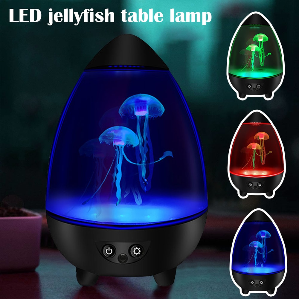 Egg Shell Cone Jellyfish Lamp Night Light USB Recharging Color Changing Desk Lamp Ideal For Bedroom 1