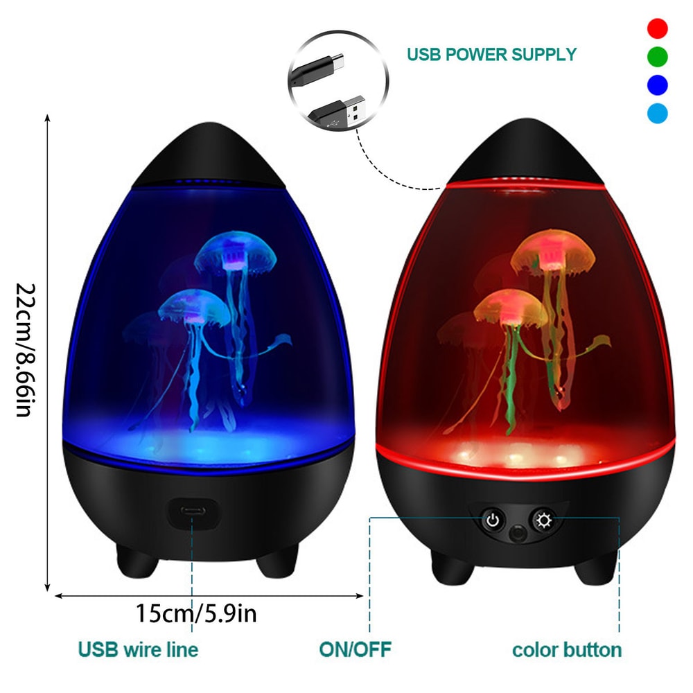 Egg Shell Cone Jellyfish Lamp Night Light USB Recharging Color Changing Desk Lamp Ideal For Bedroom 2