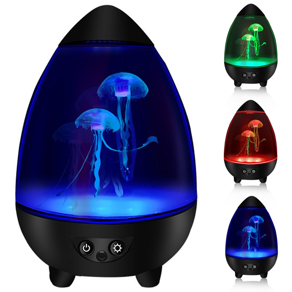 Egg Shell Cone Jellyfish Lamp Night Light USB Recharging Color Changing Desk Lamp Ideal For Bedroom 0