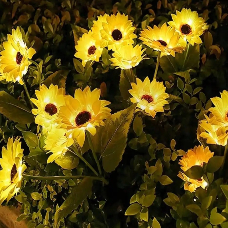 LED Solar Simulation Sunflower Lights, Garden Yard Lawn Night Lights, Landscape Lamp for Home Decoration, Outdoor Flower