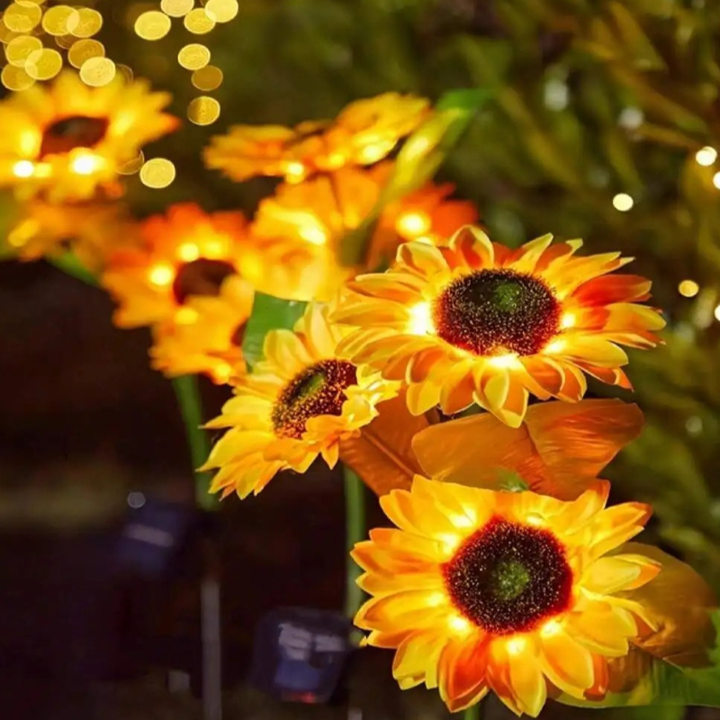 LED Solar Simulation Sunflower Lights, Garden Yard Lawn Night Lights, Landscape Lamp for Home Decoration, Outdoor Flower