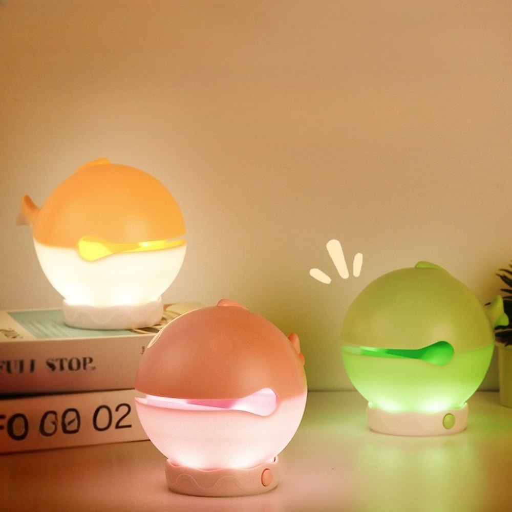 Rechargeable Wooden Fish Night Light Beating Fish Prayer For Luck Pray For Blessings Merit Sleeping 2