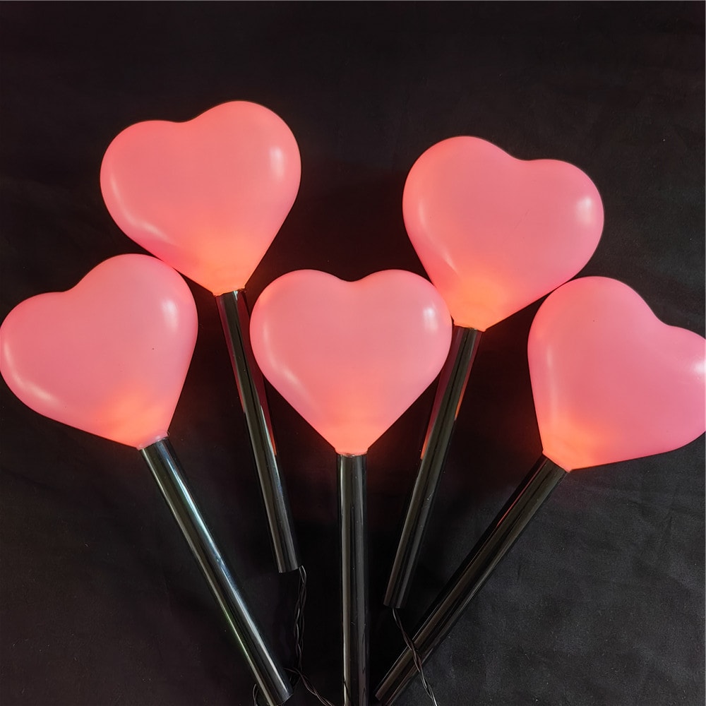 Solar Powered Heart-Shaped Garden Lights, Waterproof Outdoor Light Stake Lamps, Garden Lights Valentines Day Decorations
