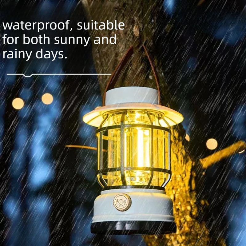 Vintage Camping Lantern Outdoor Waterproof Handheld Light Portable Tent Light Candle Atmosphere Lam 1