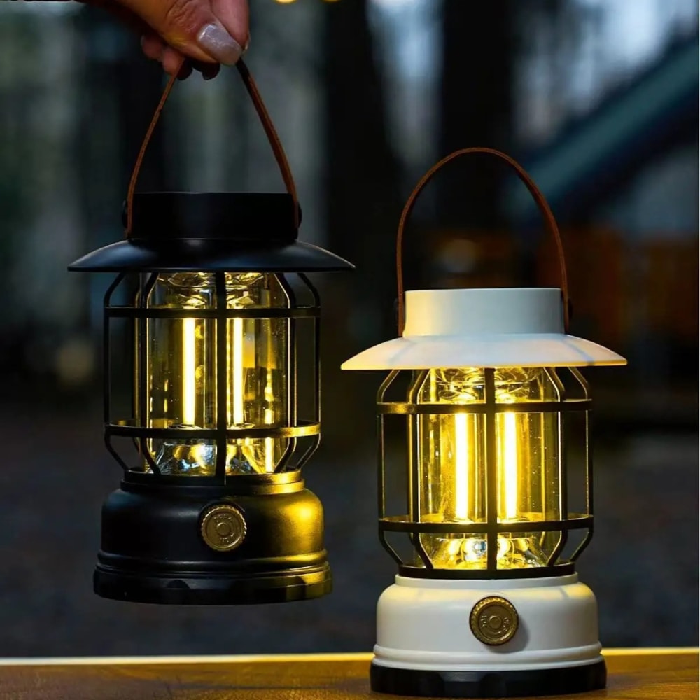 Vintage Camping Lantern Outdoor Waterproof Handheld Light Portable Tent Light Candle Atmosphere Lam 3