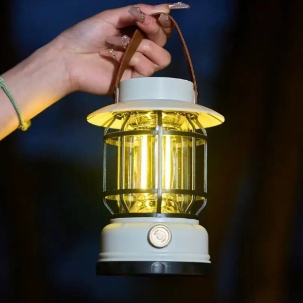 Vintage Camping Lantern Outdoor Waterproof Handheld Light Portable Tent Light Candle Atmosphere Lam 5