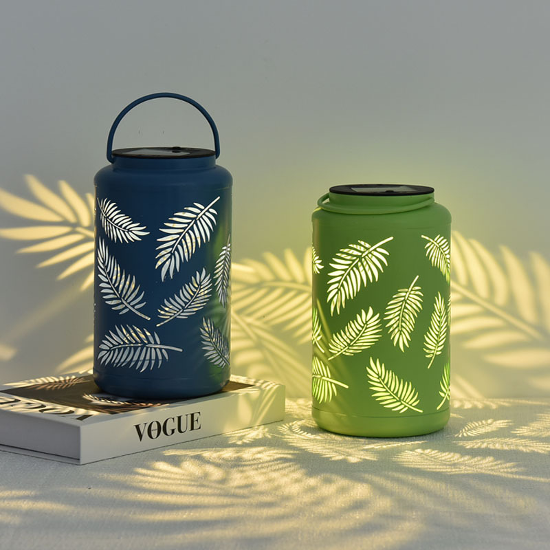 Solar Powered Hanging Lamp For Outdoor Courtyard Decor Ironwork Latticed Projection Lantern Villa B 2