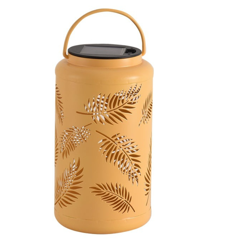 Solar Powered Hanging Lamp For Outdoor Courtyard Decor Ironwork Latticed Projection Lantern Villa B 7