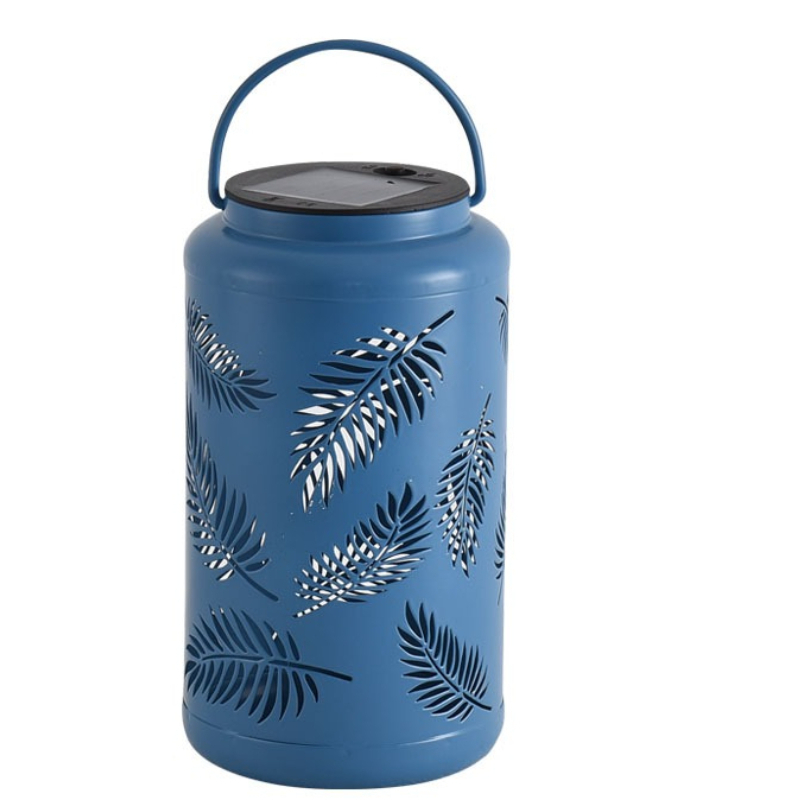 Solar Powered Hanging Lamp For Outdoor Courtyard Decor Ironwork Latticed Projection Lantern Villa B 8