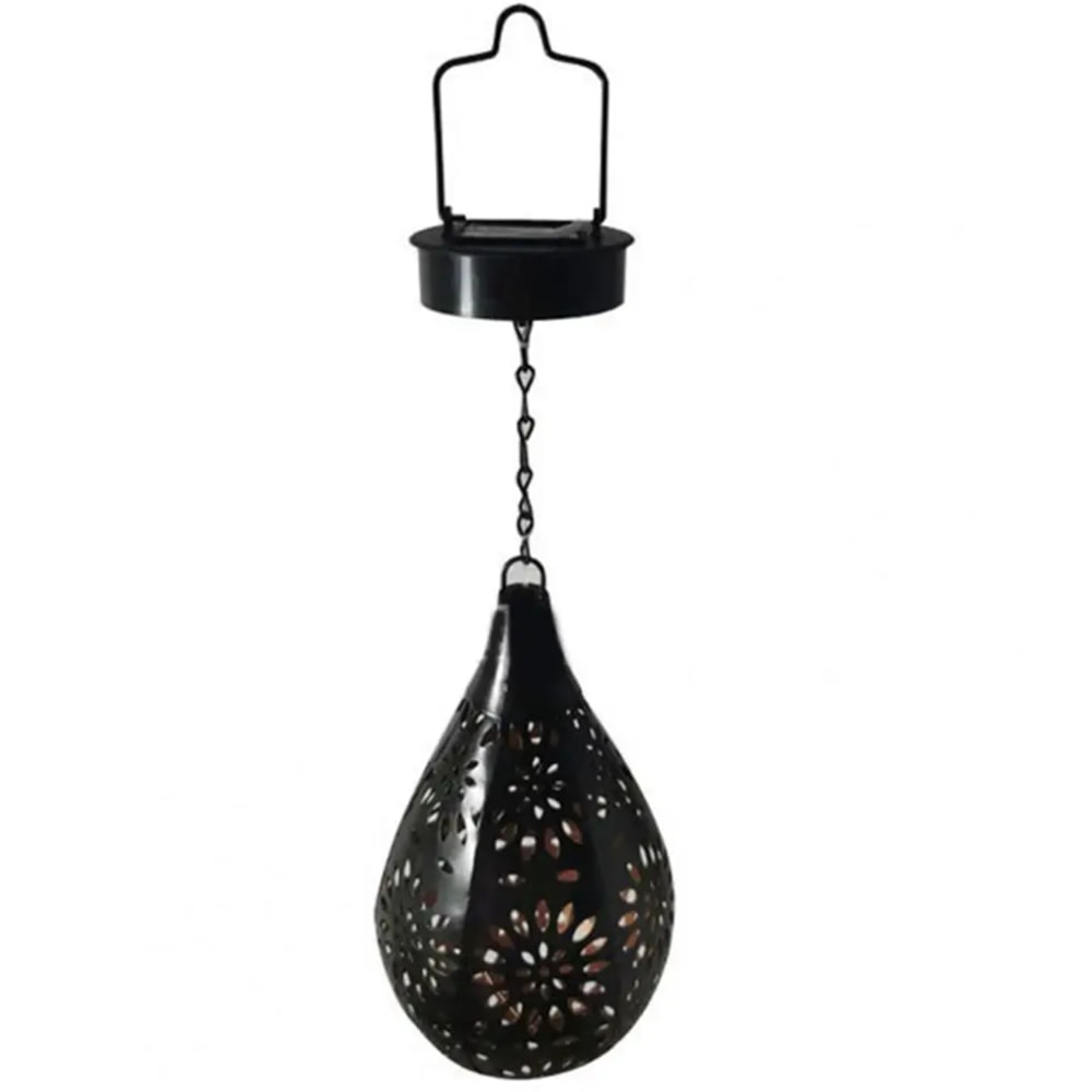 Solar Powered Outdoor Lantern, Waterproof Light, Hollowed-out Iron Art, Solar Decorative Projection Light Lamp for Yard