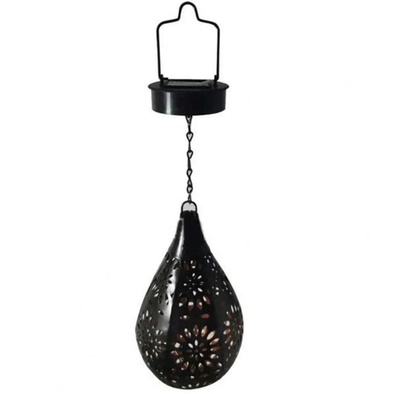 Solar Powered Outdoor Lantern, Waterproof Light, Hollowed-out Iron Art, Solar Decorative Projection Light Lamp for Yard