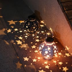 hanging solar lights outdoor, retro solar lanterns with handle, garden star projector lamp, decorative solar lamp