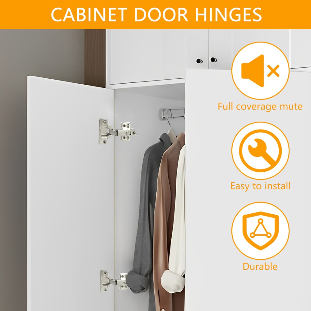 Stainless Steel Cabinet Door Hinge Hydraulic Damper Buffer Soft Close Quiet Wardrobe Hinges Conceal 1