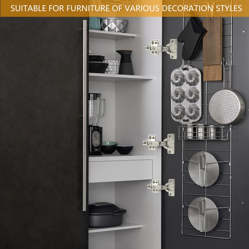 Stainless Steel Cabinet Door Hinge Hydraulic Damper Buffer Soft Close Quiet Wardrobe Hinges Conceal 3