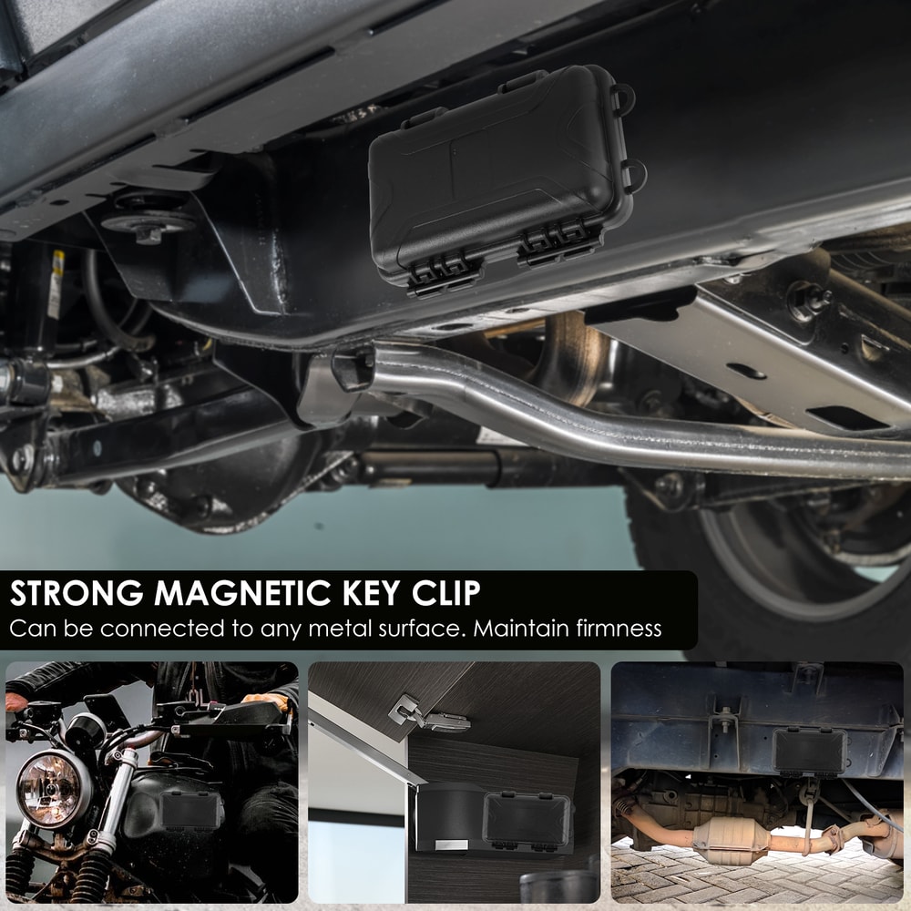 Upgraded New Magnetic Key Holder Waterproof Under Car Hide Key Box Rustproof Key Hider MultiFunctio 2