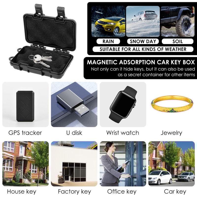 Upgraded New Magnetic Key Holder Waterproof Under Car Hide Key Box Rustproof Key Hider MultiFunctio 4