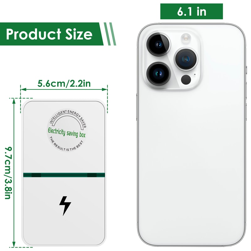 Power Saver Smart Saving Box, Portable Electricity Energy Saver, Safe Household Plug for Office Kitchen Use