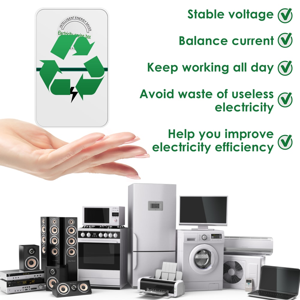 Power Saver Smart Saving Box, Portable Electricity Energy Saver, Safe Household Plug for Office Kitchen Use