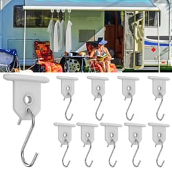 sturdy awning hooks for rv, shaped camping awning hooks, metal party light hangers for hats, outdoor camper hanging