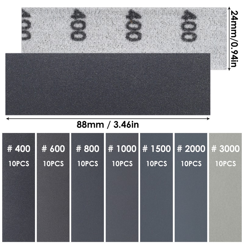 Hand Sandpaper MINI Sander Kit Loop Sander Paper Assorted Grit Wet Dry Sanding Strip Detail Tool Wi 2