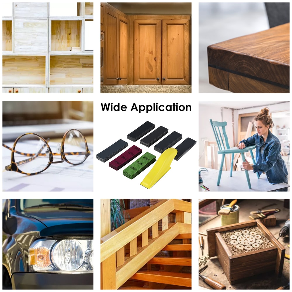 Hand Sandpaper MINI Sander Kit Loop Sander Paper Assorted Grit Wet Dry Sanding Strip Detail Tool Wi 3