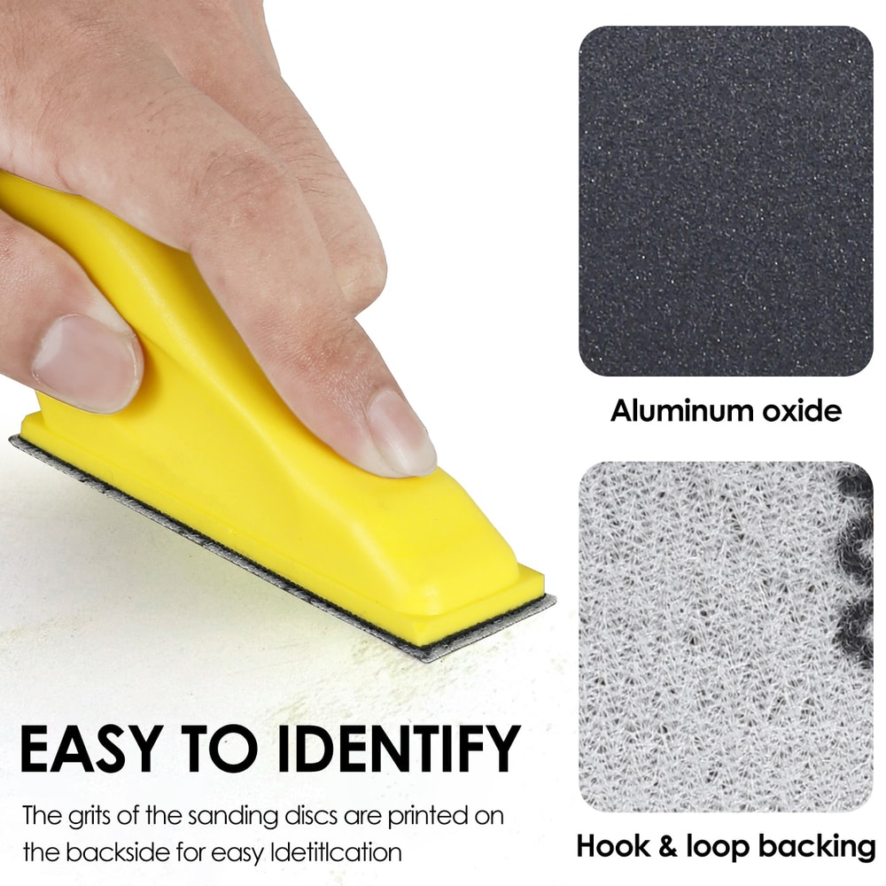 Hand Sandpaper MINI Sander Kit Loop Sander Paper Assorted Grit Wet Dry Sanding Strip Detail Tool Wi 4