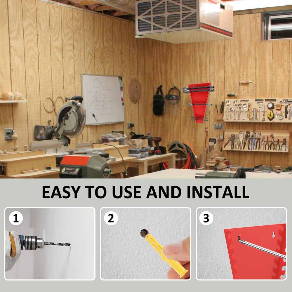 Wrench Spanner Holder Organizer Wall Mounted Tool Tray Rack Garage Storage Rail Bracket Household T 3