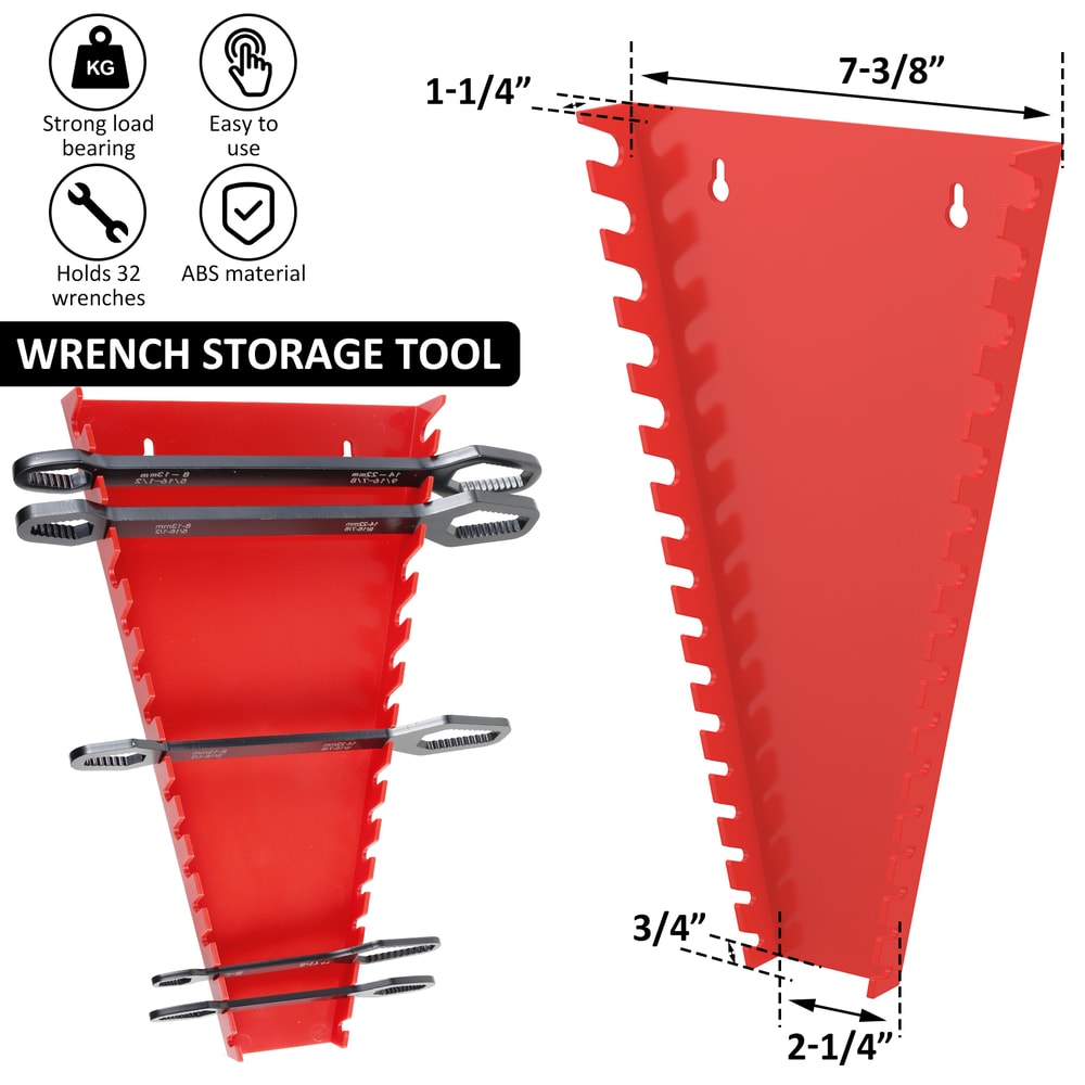 Wrench Spanner Holder Organizer Wall Mounted Tool Tray Rack Garage Storage Rail Bracket Household T 5