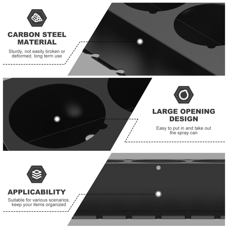 Carbon Steel Aerosol Spray Can Holder Large Opening Wall Mounted Aerosol Spray Organizer For Easy A