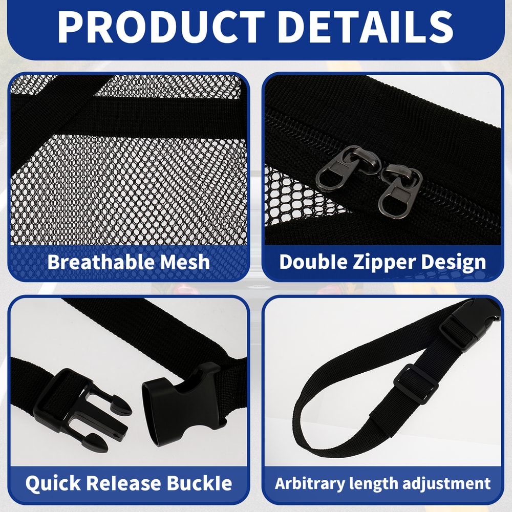 Triangular Ceiling Storage Net DoubleLayer Mesh Net AntiFall SUV Roof Organizer Adjustable Car Inte 3